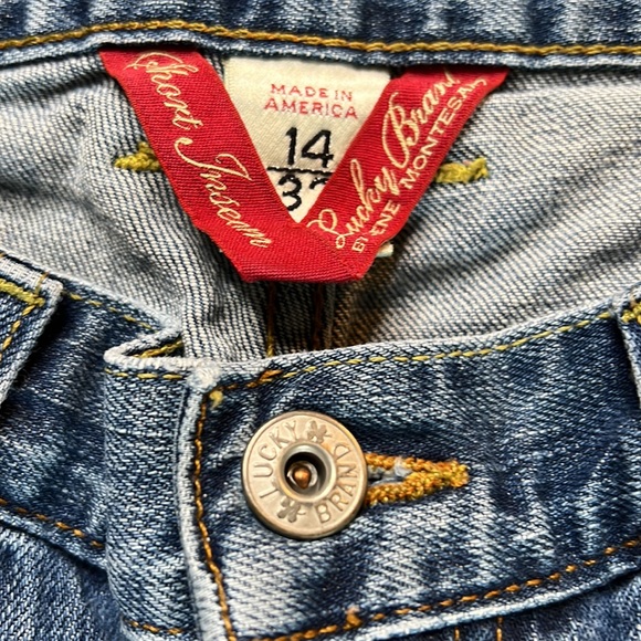 Vintage Lucky Brand USA Blue Denim Jeans Flair Leg Sweet n Low 14 30 - Picture 3 of 14